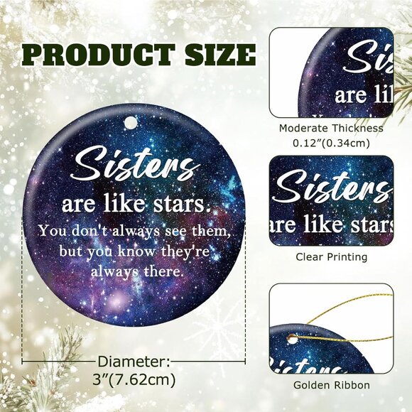 🆕 Sister Christmas Ornaments Brother Ceramic Create Loving Elegant Decorations - Picture 3 of 7